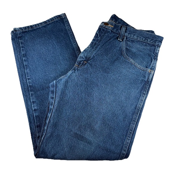 Men's Rustler by Wrangler Denim Jeans Regular Fit Dark Wash 87619PW 35x30 - Picture 3 of 7